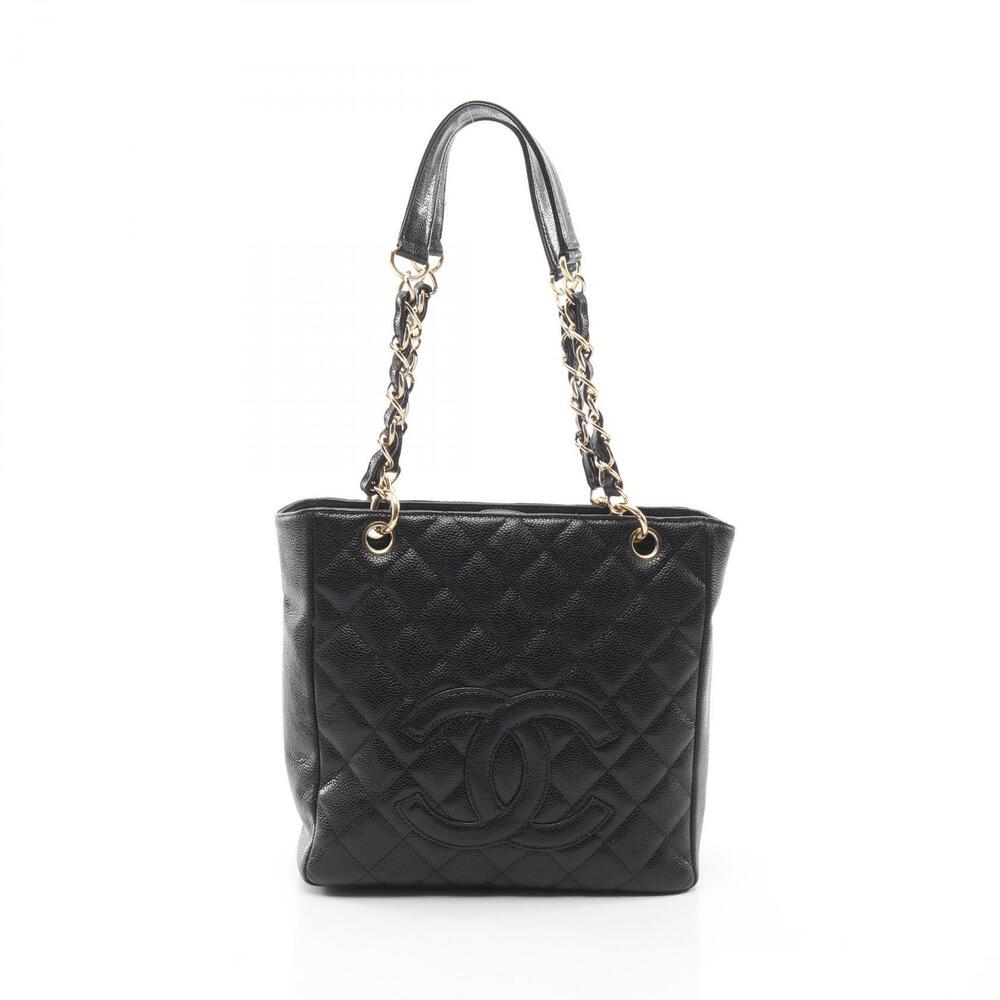 Chanel Matelasse PST Tote Bag Caviar Leather Grained Calfskin Black